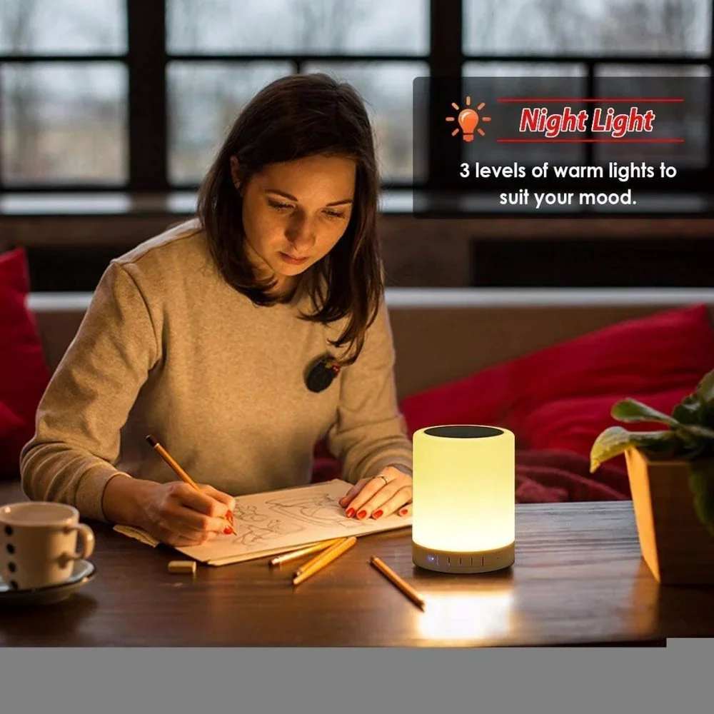 Set of 2 Bluetooth Speaker Night Light Portable Wireless Bluetooth Speakers Touc - Picture 6 of 8